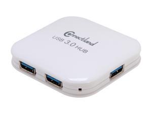 Connectland CL-HUB20127 USB 3.0 4-port Pocket Size Hub, 5Gbps Data Rate, Free AC Adapter and Cable - White Connectland CL-HUB20127 USB 3.0 4-port Pocket Size Hub, 5Gbps Data Rate, Free AC Adapter and Cable - White