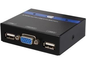 Nippon Labs KVM-2R-4FT Switch Selector for 2 Computers with 2 Ports of USB Female, Black