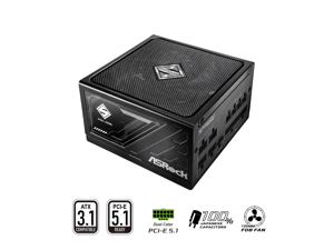 ASRock Steel Legend SL-750G 750W 80 PLUS GOLD & Cybenetics PLATINUM Full Modular Power Supply, ATX3.1 & PCIe5.1 Ready with Dual Color 12V-2x6 Cable, 10 Years Warranty