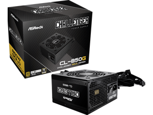 ASRock Challenger CL-850G 850W 80 PLUS GOLD Certified Non-Modular Power Supply, ATX3.1 & PCIe5.1 Ready with Dual Color 12V-2x6 Cable, 5 Years Warranty