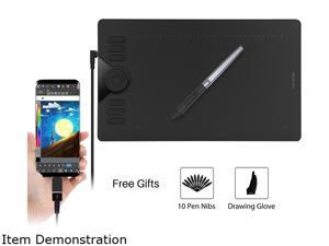 Huion HS610 Graphics Drawing Tablet with Touch Ring and 28 Express Keys, Battery-Free Stylus, 8192 Pressure Sensitivity, Compatible with Mac, PC or Android Mobile