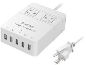 ORICO 2 Outlet Power Strip with 5 USB Charging Ports 5ft for iPhone /iPad/LG/Samsung/HTC and More SurgeArrest Home / Office - White ( HPC-2A5U) ORICO 2 Outlet Power Strip with 5 USB Charging Ports 5ft for iPhone /iPad/LG/Samsung/HTC and More SurgeArrest Home / Office - White ( HPC-2A5U)