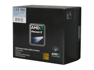 AMD Phenom II X3 720 - Phenom II X3 Triple-Core 2.8 GHz Socket AM3 95W Black Processor - HDZ720WFGIBOX