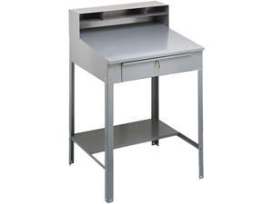 Open Steel Shop Desk, 34-1/2w X 29d X 53-3/4h, Medium Gray