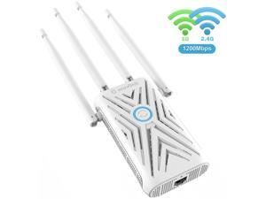Wavlink AC1200 Dual Band WiFi Range Extender, Access Point Wireless Repeater Signal Amplifier Booster with 4 High Gain External Antennas, 802.11ac, WPA2, WPA, WPS Easy Setup, Wall Plug Wavlink AC1200 Dual Band WiFi Range Extender, Access Point Wireless Repeater Signal Amplifier Booster with 4 High Gain External Antennas, 802.11ac, WPA2, WPA, WPS Easy Setup, Wall Plug