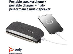 Poly - Sync 20+ Bluetooth Speakerphone - Personal Portable Speakerphone - Noise & Echo Reduction - USB-A Bluetooth Adapter - Compatible to connect to your PC/Mac/Cell Phone - Works with Teams, Zoom