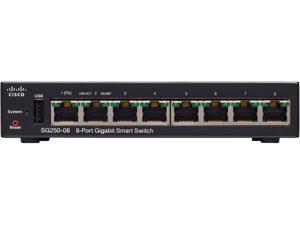 Cisco - SG250-08-K9-NA - Cisco SG250-08 8-Port Gigabit Smart Switch - 8 Ports - Manageable - 2 Layer Supported - Twisted