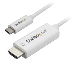 StarTech CDP2HD1MWNL USB C to HDMI Cable  1m  3ft  White  4K at 60Hz  Computer Monitor Cable  USB C Cable  USB Type C to HDMI Cable
