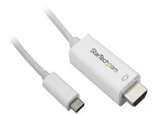 StarTech CDP2HD2MWNL USB C to HDMI Cable - 2m / 6 ft - White - 4K at 60Hz - Computer Monitor Cable - USB C Cable - USB Type C to HDMI Cable
