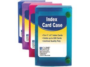 C-Line 58046 Index Card Case, Holds 200 4 x 6 Cards, Polypropylene, Assorted C-Line 58046 Index Card Case, Holds 200 4 x 6 Cards, Polypropylene, Assorted