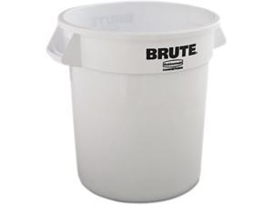 Rubbermaid Commercial Round Brute Container, Plastic, 10 Gal, White 2610WHI
