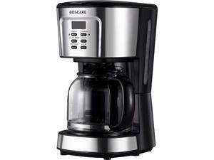 BOSCARE programmable coffee maker,2-12 Cup Drip Coffee maker, Mini Coffee Machine with Auto Shut-off, Strength Control, Silver Black BOSCARE programmable coffee maker,2-12 Cup Drip Coffee maker, Mini Coffee Machine with Auto Shut-off, Strength Control, Silver Black