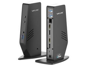 Wavlink USB-C Dual 4K USB-C/A Docking Station with Dual 4K@60Hz&Single 5K, 2 x DisplayPort1.2, 2 x HDMI, 3 x USB 3.0, 2 x Type-C ports, Gigabit Ethernet, Certified by DisplayLink For Windows Mac OS Wavlink USB-C Dual 4K USB-C/A Docking Station with Dual 4K@60Hz&Single 5K, 2 x DisplayPort1.2, 2 x HDMI, 3 x USB 3.0, 2 x Type-C ports, Gigabit Ethernet, Certified by DisplayLink For Windows Mac OS