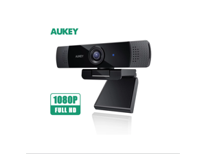 AUKEY 1080P Webcam w/ Dual Noise Reduction Stereo Microphones - Black PC-LM1E