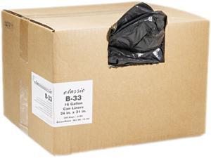 2-Ply Low-Density Can Liners, 16Gal, 0.6Mil, 24 X 31, Black, 500/Carto 2-Ply Low-Density Can Liners, 16Gal, 0.6Mil, 24 X 31, Black, 500/Carto