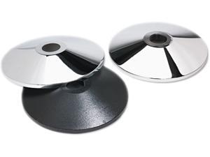 Adjusta-Tape Crowd Control Stanchion Bases, Chrome, 14" Dia, Silver, 2 Adjusta-Tape Crowd Control Stanchion Bases, Chrome, 14" Dia, Silver, 2