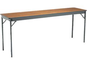 Special Size Folding Table, Rectangular, 72W X 18D X 30H, Walnut/Black Special Size Folding Table, Rectangular, 72W X 18D X 30H, Walnut/Black