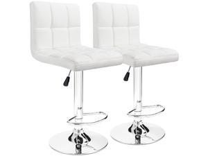 Furmax Bar Stools Modern PU Leather Swivel Adjustable Hydraulic Bar Stool Square Counter Height Stool Set of 2 (White) Furmax Bar Stools Modern PU Leather Swivel Adjustable Hydraulic Bar Stool Square Counter Height Stool Set of 2 (White)