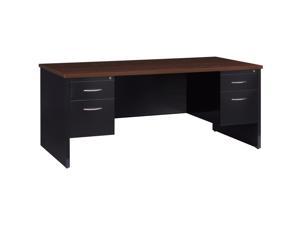 Lorell Double Pedestal Desk 36x72 BlackWalnut 79139