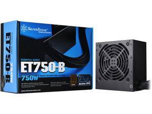 Silverstone ET750-B  750 Watt 80 PLUS Bronze Fixed Cable Power Supply with Flat Black Cables