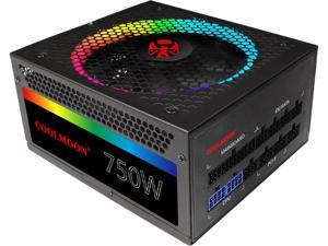 COOLMOON 750W Power Supply  Fully Modular 80+ Gold Certified with Addressable RGB Light - Vairous Color Mode, RGB-750