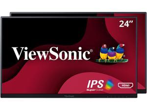 ViewSonic VA2456-MHD_H2 24 Inch Frameless Dual Pack Head-Only 1080p IPS Monitors with HDMI DisplayPort and VGA for Home and Office