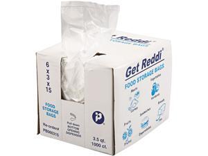 Inteplast Group PB060315 Get Reddi Food & Poly Bag, 6 x 3 x 15, 3.5qt, 1.0mil, Clear, 1000/Carton, 1 Carton