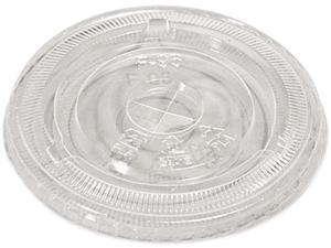 Compostable Cold Cup Lids, Flat, For 10, 12, 16Oz Cups, Clear, 100/Pac Compostable Cold Cup Lids, Flat, For 10, 12, 16Oz Cups, Clear, 100/Pac