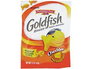 Goldfish Crackers, Cheddar, Single-Serve Snack, 1.5Oz Bag, 72/Carton Goldfish Crackers, Cheddar, Single-Serve Snack, 1.5Oz Bag, 72/Carton