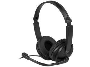 Aluratek - Wired USB Stereo Headset with Boom Mic - Black