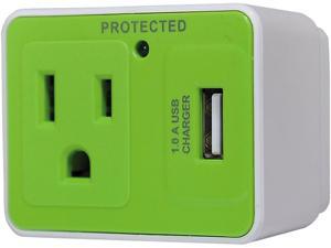 Innovera 71719 Travel Surge Protector, 1 Outlet/1 USB Charging Port, 306 Joules, White Innovera 71719 Travel Surge Protector, 1 Outlet/1 USB Charging Port, 306 Joules, White