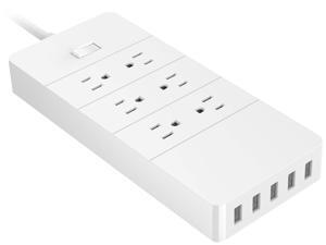 Innovera 71676 Surge Protector, 6 Outlets / 5 USB Charging Ports, 4.5 Feet Cord, 1700 Joules, White Innovera 71676 Surge Protector, 6 Outlets / 5 USB Charging Ports, 4.5 Feet Cord, 1700 Joules, White