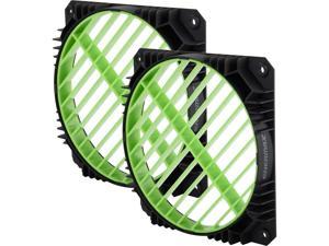 Enermax Air Guide 360° Rotatable Fan Grill, EAG001-G, Twin Pack – Green