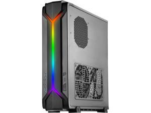 Silverstone Technology Slim Computer Case for Mini-ITX Motherboards with integrated Addressable RGB Lighting (RVZ03B-ARGB)