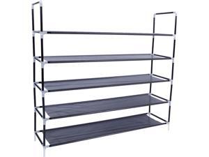Simple Assembly 5 Tiers Non-Woven Fabric Shoe Rack with Handle Shoe Holder Home Shoes Support for House Simple Assembly 5 Tiers Non-Woven Fabric Shoe Rack with Handle Shoe Holder Home Shoes Support for House