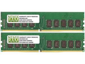 NEMIX RAM 64GB 2x32GB DDR4-3200 PC4-25600 2Rx8 ECC Unbuffered Memory