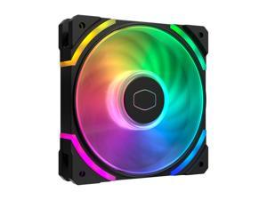Cooler Master MasterFan SF120M ARGB Industrial Grade 120mm PWM Fan - w/ Patented Square Damping Fan Frame, 24 Addressable RGB LEDs, Inter-Connecting Fan Blade & Anti-Vibration Motor Silent Performance