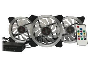 EPOWER 120mm Quiet RGB LED PWM Fan (3-Pack) with 8 Port Fan Hub and RF Remote EPOWER 120mm Quiet RGB LED PWM Fan (3-Pack) with 8 Port Fan Hub and RF Remote