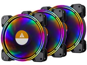 Vicabo Kit RGB LED Case Fans PC Cooling 120mm Quiet Edition High Airflow Adjustable Colorful PC Case CPU Computer Silent Cooling with Coolers, Radiators System Components (3pcs) Vicabo Kit RGB LED Case Fans PC Cooling 120mm Quiet Edition High Airflow Adjustable Colorful PC Case CPU Computer Silent Cooling with Coolers, Radiators System Components (3pcs)