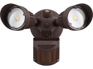 LEONLITE 20W Dual-Head Motion-Activated LED Outdoor Security Light, 5000K, Bronze LEONLITE 20W Dual-Head Motion-Activated LED Outdoor Security Light, 5000K, Bronze