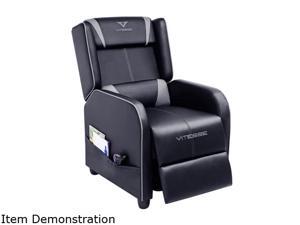 Vitesse Gaming Recliner Chair Ergonomic Racing Style Single Lounge Sofa Modern PU Leather Reclining Home Theater Seat for Living & Gaming Room (Grey) Vitesse Gaming Recliner Chair Ergonomic Racing Style Single Lounge Sofa Modern PU Leather Reclining Home Theater Seat for Living & Gaming Room (Grey)