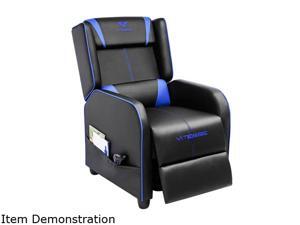 Vitesse Gaming Recliner Chair Ergonomic Racing Style Single Lounge Sofa Modern PU Leather Reclining Home Theater Seat for Living & Gaming Room (Blue) Vitesse Gaming Recliner Chair Ergonomic Racing Style Single Lounge Sofa Modern PU Leather Reclining Home Theater Seat for Living & Gaming Room (Blue)