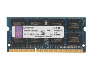 Kingston 8GB 204-Pin DDR3 SO-DIMM DDR3 1333 Laptop Memory Model KVR1333D3S9/8G