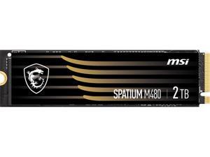 MSI SPATIUM Series M.2 2280 2TB PCIe Gen4x4, NVMe 1.4 3 D NAND Internal Solid State Drive (SSD) M480