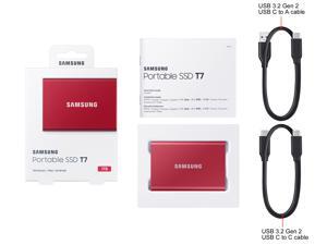 SAMSUNG T7 Portable SSD 1TB - Up to 1050 MB/s - USB 3.2 External Solid State Drive, Red (MU-PC1T0R/AM) SAMSUNG T7 Portable SSD 1TB - Up to 1050 MB/s - USB 3.2 External Solid State Drive, Red (MU-PC1T0R/AM)