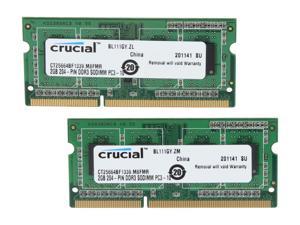 Crucial 4GB (2 x 2GB) 204-Pin DDR3 SO-DIMM DDR3L 1333 (PC3L 10600) Laptop Memory Model CT2KIT25664BF1339