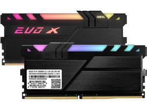 GeIL EVO X II 16GB (2 x 8GB) 288-Pin DDR4 SDRAM DDR4 3600 (PC4 28800) Intel XMP 2.0 Desktop Memory Model GEXSB416GB3600C18ADC GeIL EVO X II 16GB (2 x 8GB) 288-Pin DDR4 SDRAM DDR4 3600 (PC4 28800) Intel XMP 2.0 Desktop Memory Model GEXSB416GB3600C18ADC