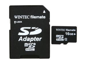 WINTEC FileMate 16GB Mobile Professional Class 10 microSDHC Card with SDHC Adapter - Retail