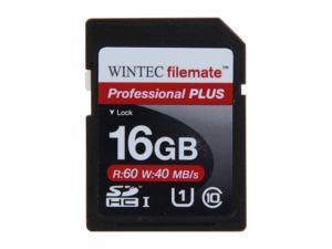 Wintec Filemate Professional Plus 16GB Secure Digital High-Capacity (SDHC) Flash Card Model 3FMSD16GBU1PI-R