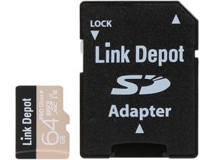 Link Depot Pro 64GB microSDXC Flash Card with SD Adapter Model LD-MSD64G-U3A